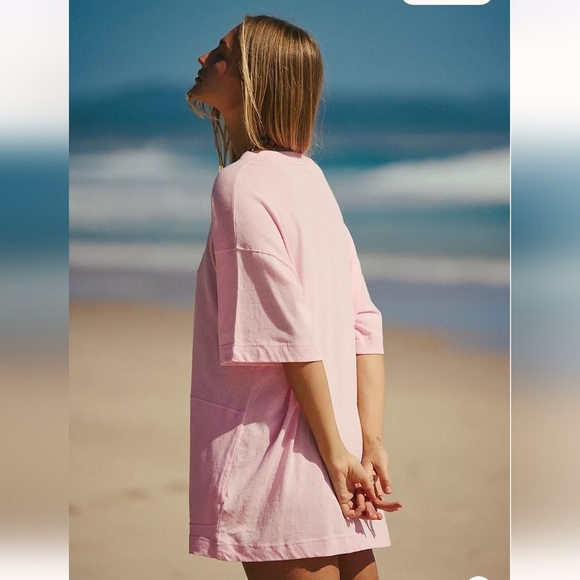 NWOT FREE PEOPLE Fre-est Essential Extreme Tee Mini In Pink Lady. Size XS - Picture 2 of 11